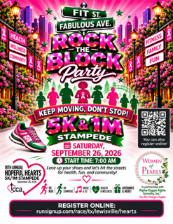 Rock the Block Party — 18th Annual Hopeful Hearts 5K/1M Stampede Flyer