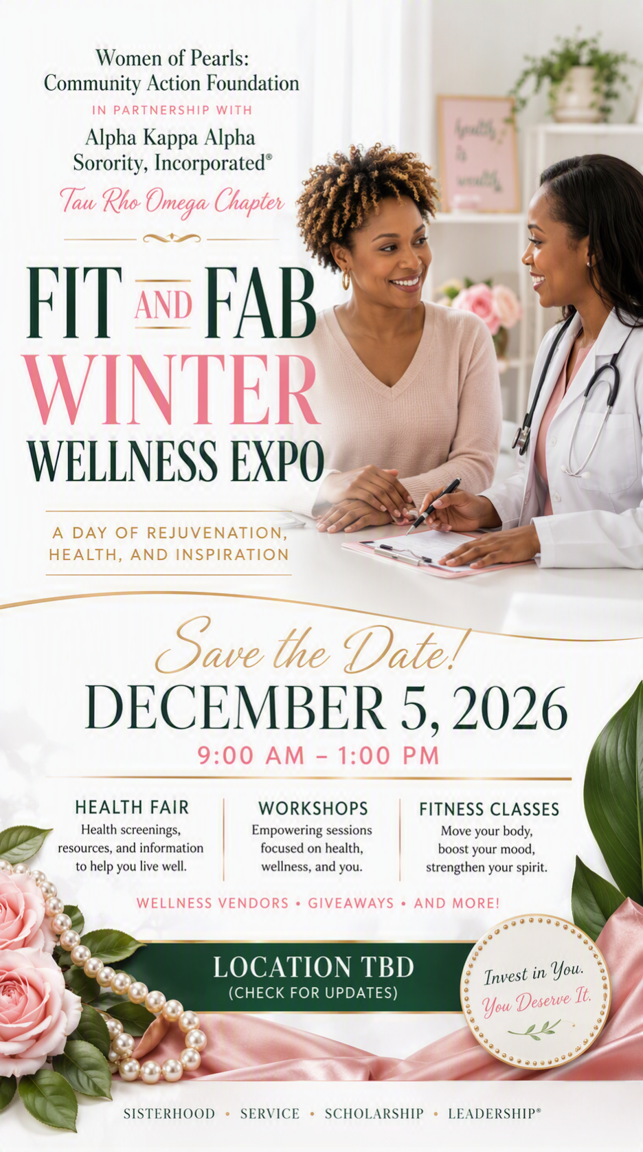 Fit & Fab Winter Wellness Expo — Save the Date, December 5, 2026 Flyer
